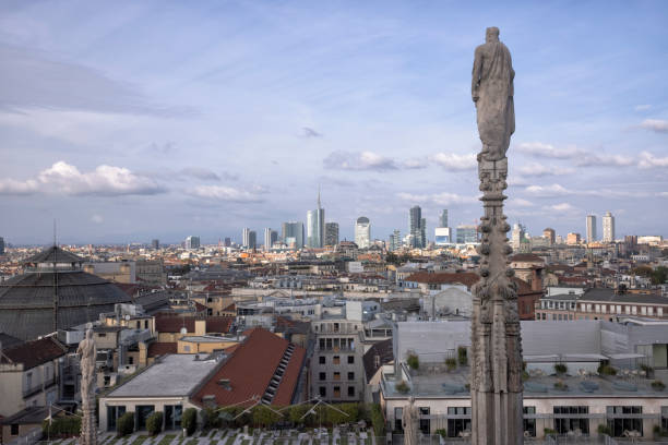 istock Rooftop view from Duomo di Milano, Milan, Italy 2197127188