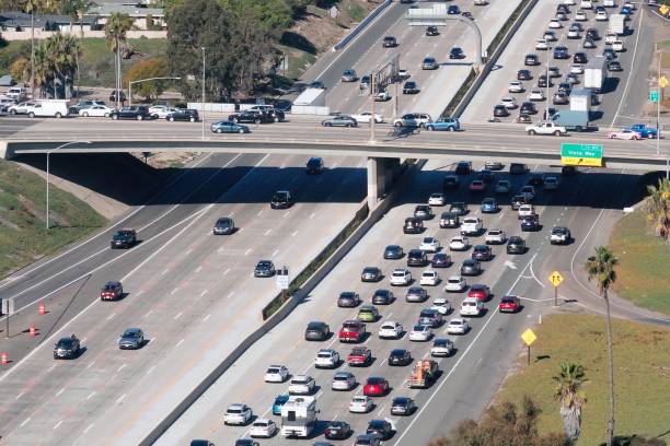 istock Drone View of the Freeway in Oceanside, CA 2197133790