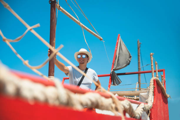 Bari, Puglia, Italy. About 11/2019. Small fishing boats in the port of Bari.At the market near the port the fishermen sell the fish caught.