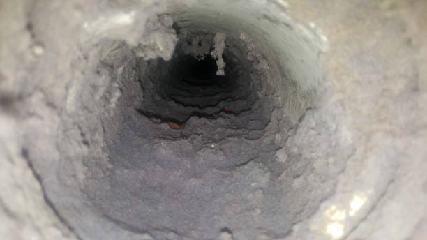 istock Severe Lint and Debris Buildup Inside Dryer Vent 2197142545