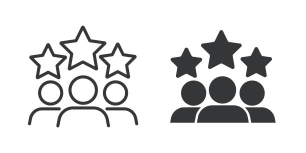 stockillustraties, clipart, cartoons en iconen met customer relationship thin line and glyph solid icon. editable stroke and perfect pixel isolated on transparent background - deskundigheid