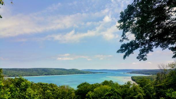 A view of Glen Lake, one of the most beautiful lakes in the world according to National Geographic. High quality photo
