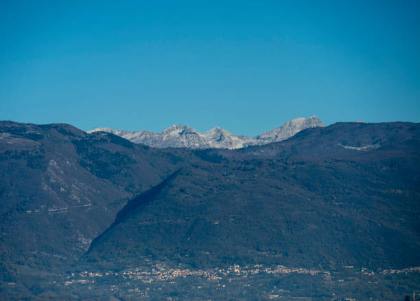 The Italian Alps from Conegliano in the Veneto. Home of Prosecco growing.
