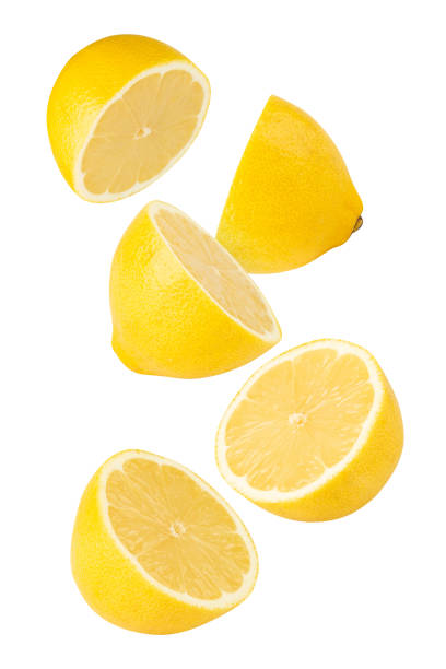 istock Falling Lemon isolated on white background with clipping path, full depth of field 2197158720