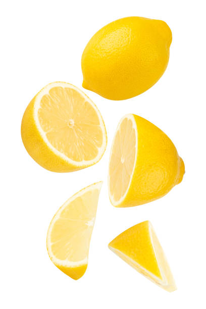 istock Falling Lemon isolated on white background with clipping path, full depth of field 2197158738
