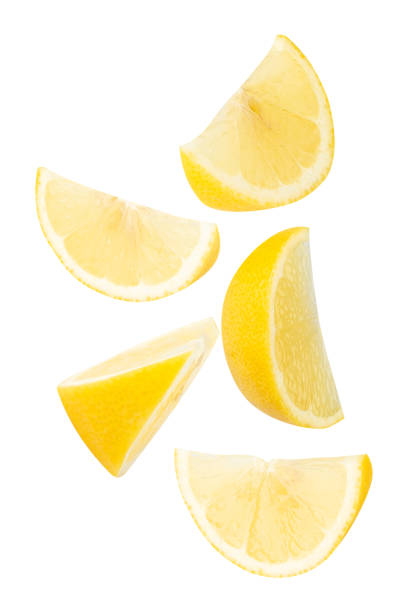 istock Falling Lemon isolated on white background with clipping path, full depth of field 2197158745