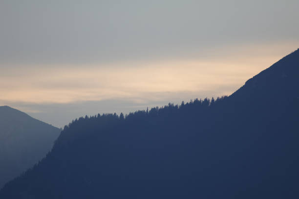 Sunset at Karwendel mountains on Karwendel Hohenweg, Austria in autumn