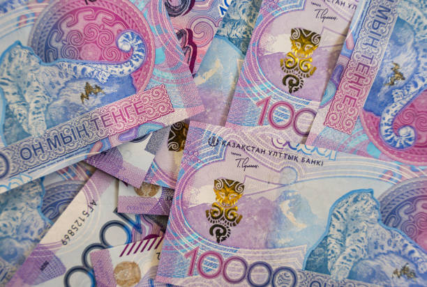 istock Reverse side of new tenge banknotes 2197190750