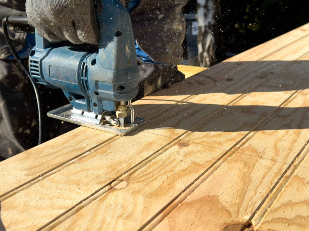 istock Crafting precision with a jigsaw on a bright day in a tranquil workshop 2197191632
