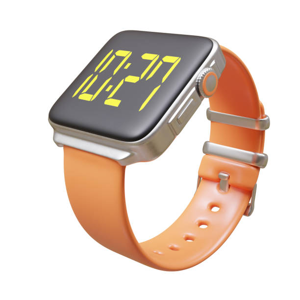 istock Smart watch isolated on white, time on digital smartwatch screen. 2197192314