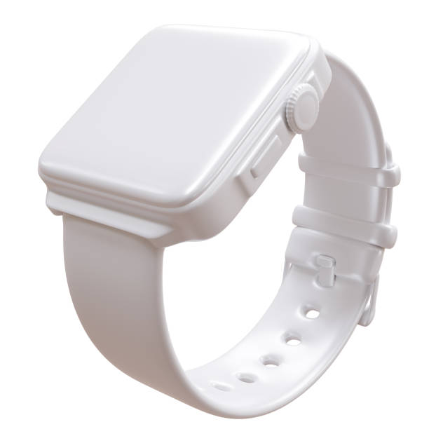 istock Smart watch isolated on white, digital wrist watch blank empty display 2197192332