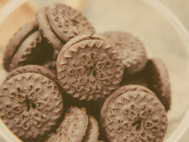 top view of several rows of chocolate mint cookies