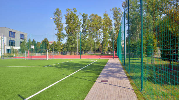 Green football pitch