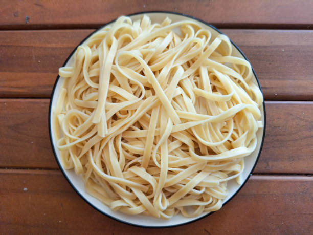 istock Fettucine Pasta On A Plate. Food Menu. Top View. 2197199741