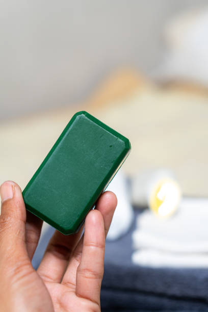 istock Green Bar of Soap in Hand 2197202672