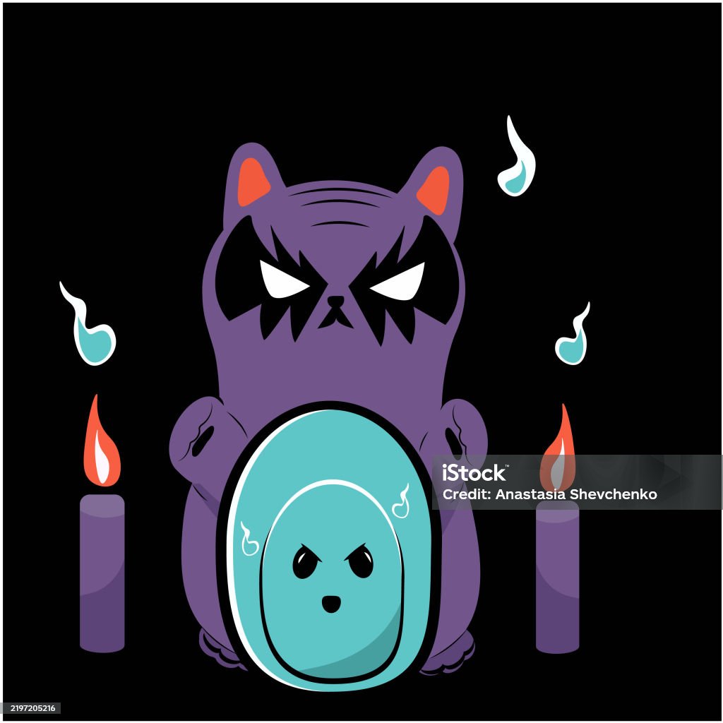 Boo Expression Vector Cartoon Cute Characters With Scary Smile And Boo Expression ...
