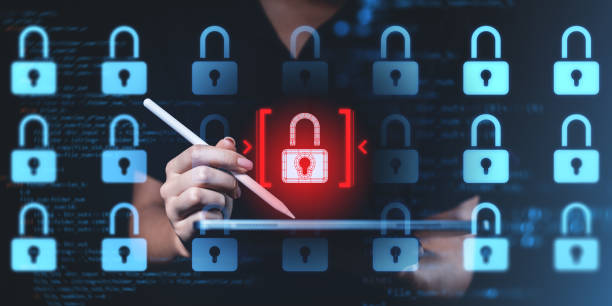 istock Cybersecurity concept showing digital locks with a focus on a gl 2197207993