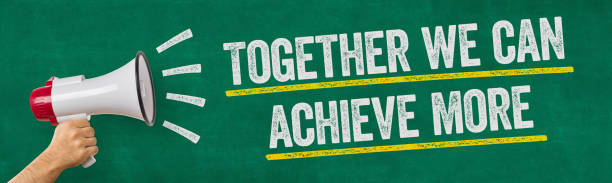 istock A man holding a megaphone - Together we can achieve more 2197209125
