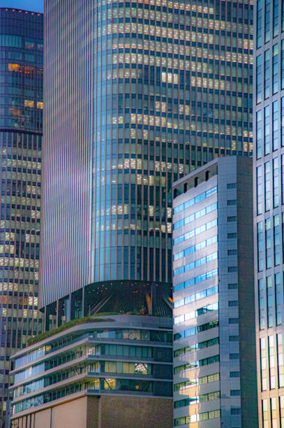 The area is densely packed with high-rise buildings and dynamic activity.