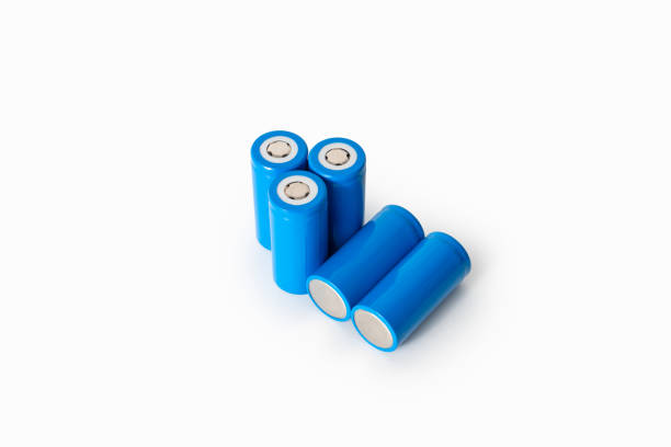 32700 lithium-ion batteries on the white background