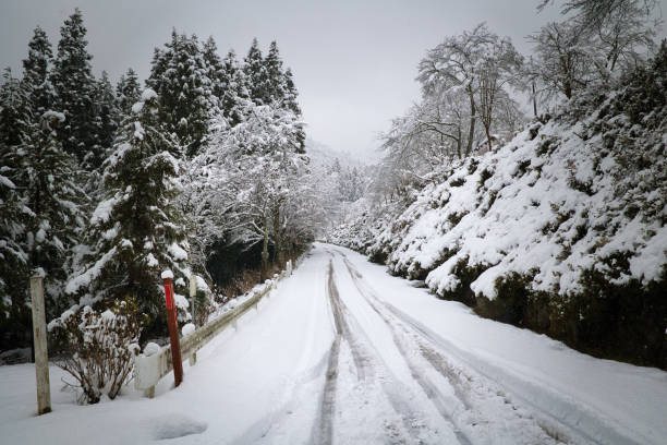Snow-covered roads are slippery and dangerous