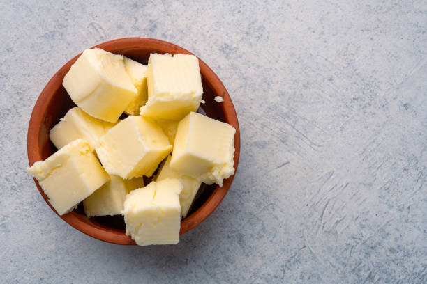 istock Butter that adds flavor to meals and is for breakfast on white background 2197232931