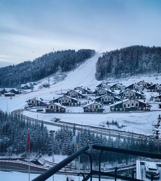 istock Ski restort in winter at dawn. 2197233174