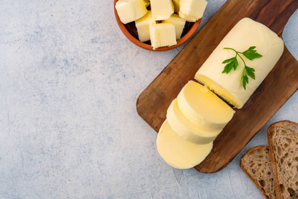 istock Butter that adds flavor to meals and is for breakfast on white background 2197233184