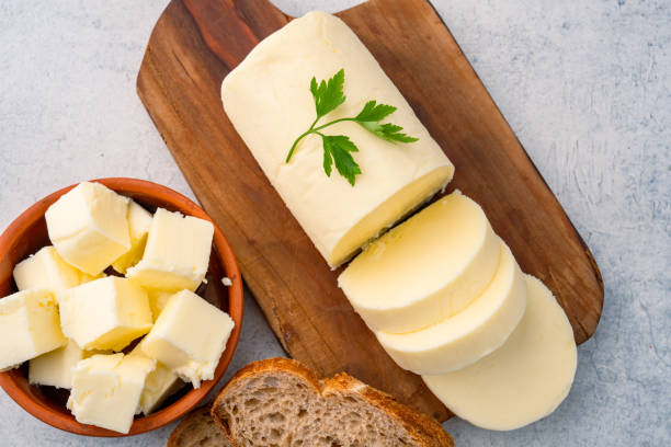 istock Butter that adds flavor to meals and is for breakfast on white background 2197233336