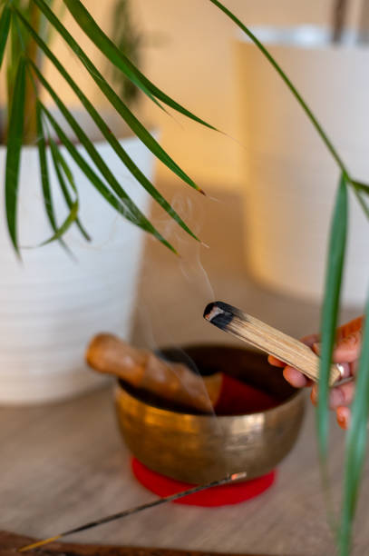 istock Meditation bowl and yoga mat. 2197233514
