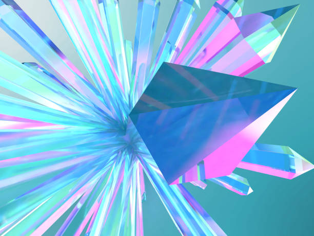 istock 3D illustration of a radiating crystal flower 2197240178