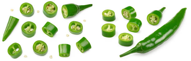 istock green hot chili pepper isolated on white background. macro. clipping path 2197244206