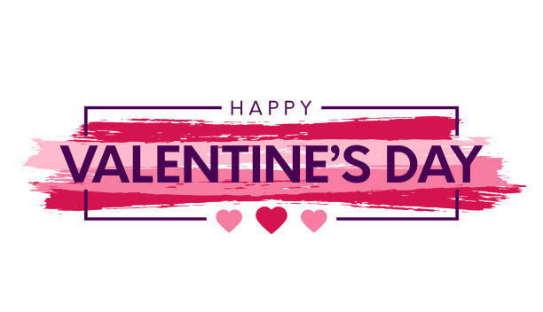 Happy Valentine's Day watercolor card, banner design. Vector illustration