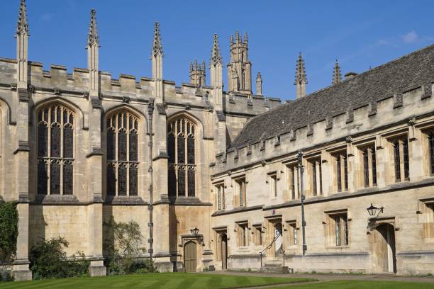 istock Oxford University, old stone gothic college building 2197251129