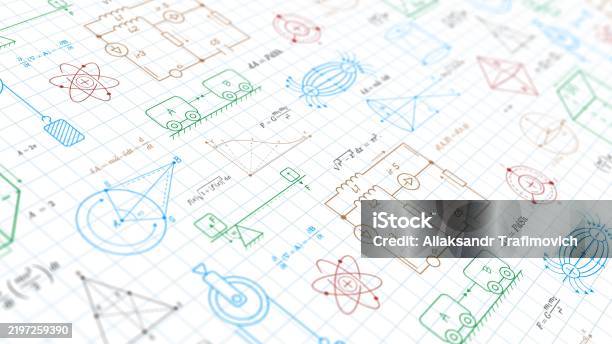Physics Class Background School Background In Physics And Mathematics Formulas And Drawings ...