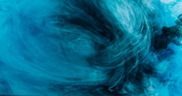 istock Paint mist smoke texture blue fog wave floating 2197260498