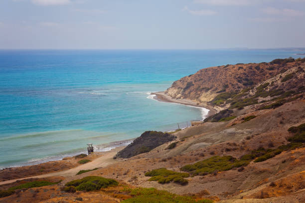 Panoramic view of Aphrodite Bay near Paphos, Cyprus