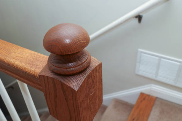 istock A close up is a wooden staircase post 2197260857