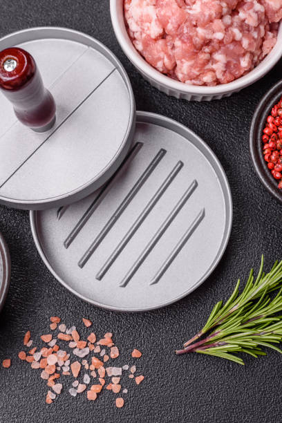 istock Metal press for making minced meat cutlets for burgers 2197264714