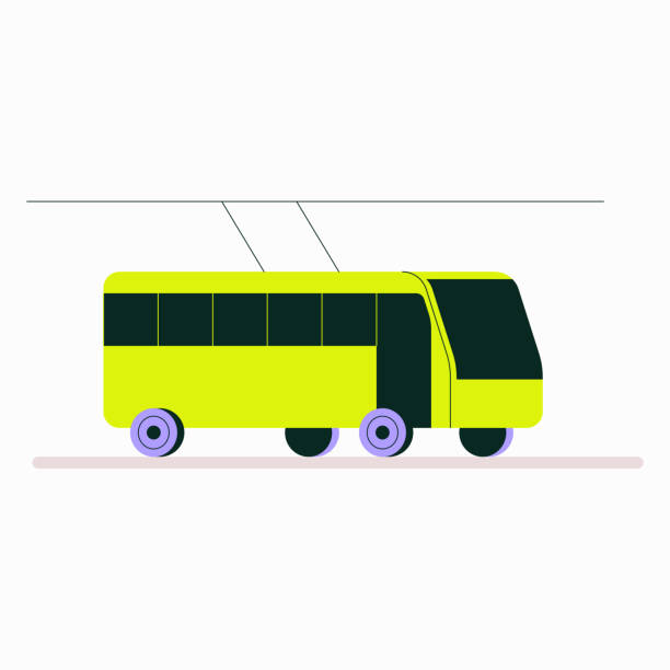 istock Trolleybus in Flat Vector Illustration Symbolizing Public Transport and Sustainable Urban Mobility, Isolated on White Background 2197268677