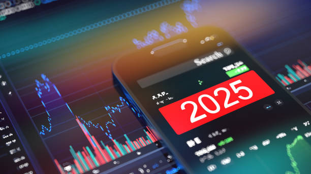 istock 2025 numbers on smartphone display - Annual Current Business Trends. 2197268764