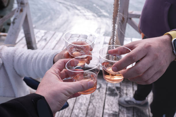 istock Friends Toasting with Wine by the Sea 2197269512