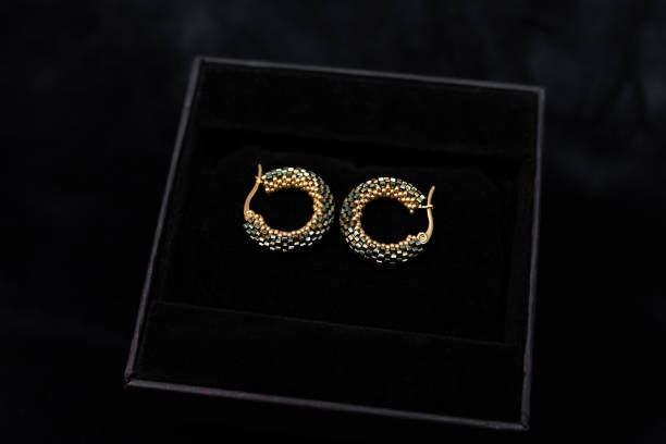 istock beads jewelry earrings on black background 2197270068