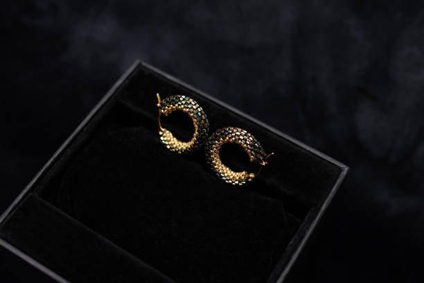 istock beads jewelry earrings on black background 2197270075