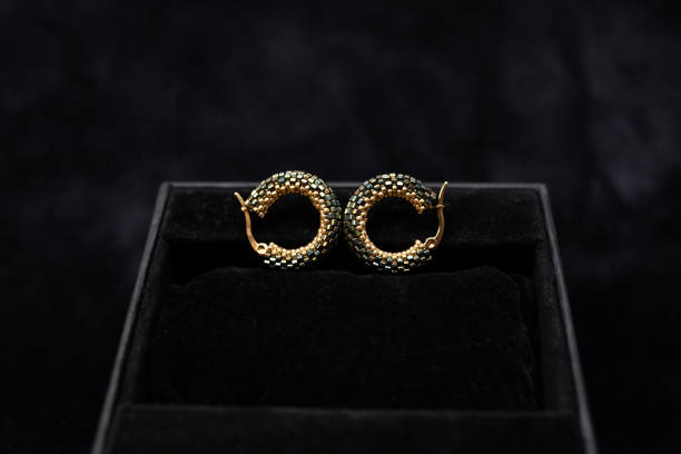 istock beads jewelry earrings on black background 2197270081