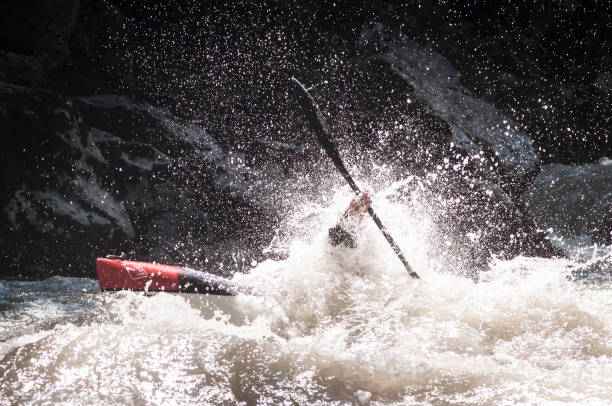 istock Exciting whitewater kayaking adventure in fast-moving river during summer afternoon 2197281543