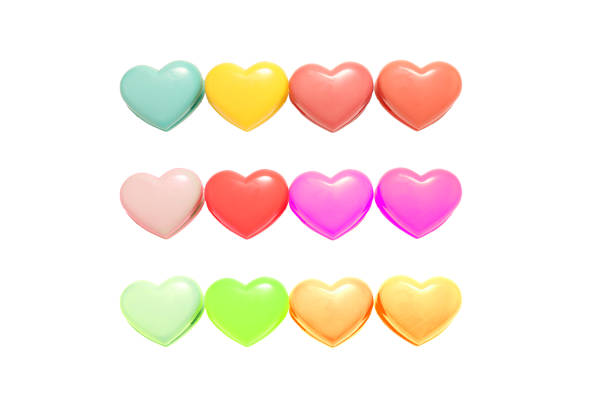 Blank neon love like heart shape icon in red round square sign isolated on white background with shadow minimal conceptual 3D rendering