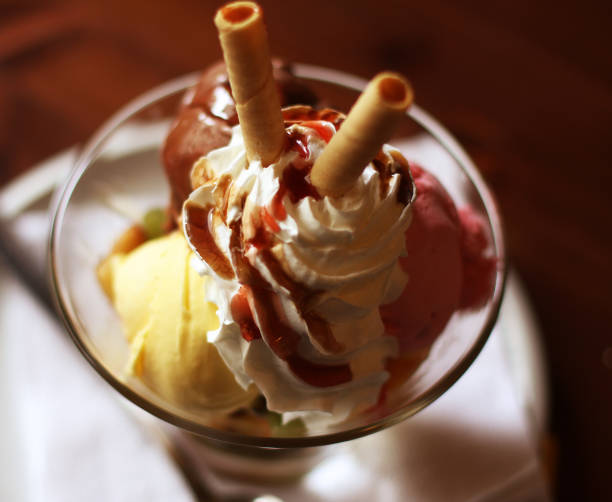 ice cream, gourmet food, in a czech restaurant, Prague