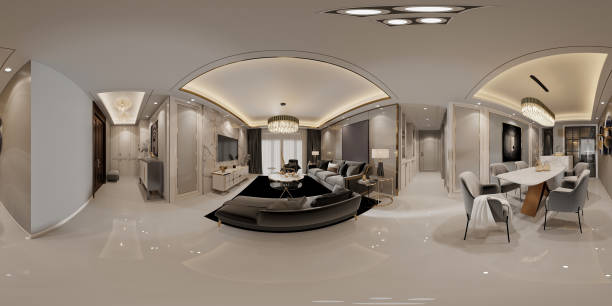 istock 360 degrees view modern living room and dining space 2197292976