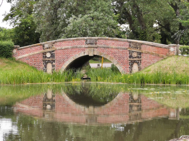 Gothic Bridge over the canal Forstmeisterkanal in public park in Laxenburg near Vienna,Austria,Europe